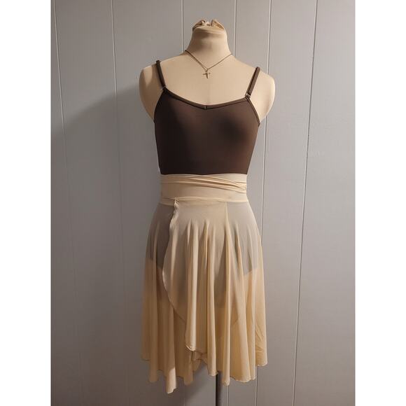 Capezio Dark Brown Women's Size Medium Convertible Spaghetti Strap Tank Leotard - Picture 6 of 8